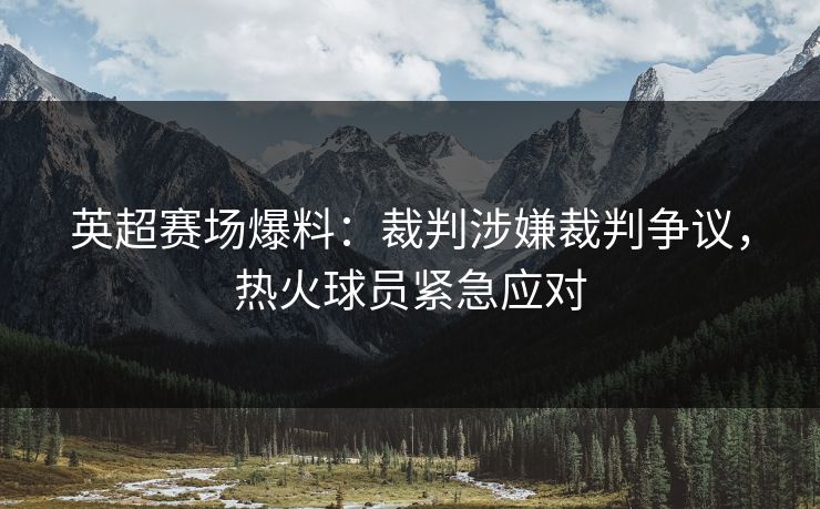 英超赛场爆料:裁判涉嫌裁判争议,热火球员紧急应对 英超赛场爆料:裁判涉嫌裁判争议,热火球员紧急应对